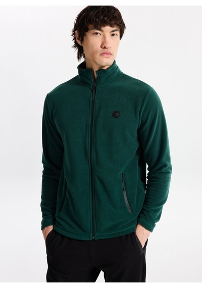 Discovery Expedition D5wm-swt3301 Yeşil Dik Basic Erkek Polar Sweatshırt Koyu Yeşil