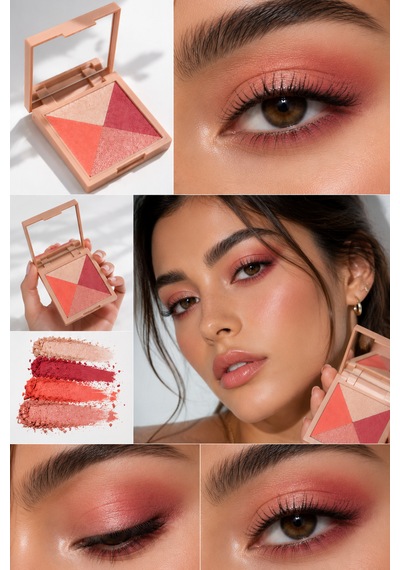 4'lü Toz Far Coral Reef 02 Mat & Işıltılı Talc Free Hyalüronik Asit & E Vitamini / My Joy Eyeshadow Quad Çok Renkli