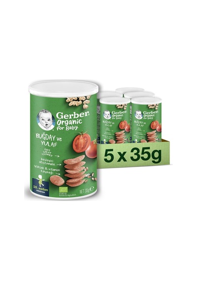 Organik Buğday Ve Yulaflı Domates, Havuç Ve Bebek Atıştırmalığı 35 G X 5 Sku: Zeusb0bydj8g97