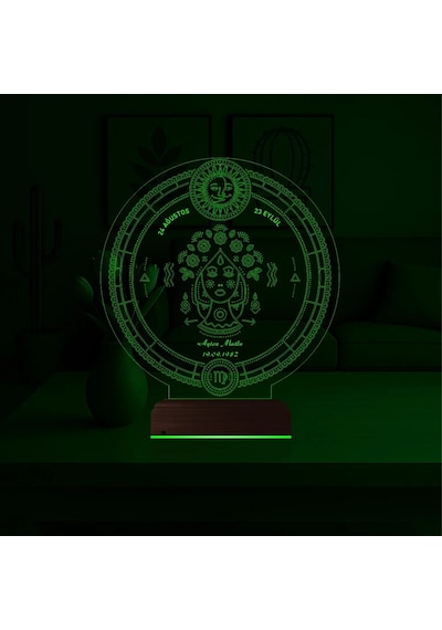 Luvivia Astroloji Başak Burcu Kişiye Özel 3d Lamba - Masa Gece Lambası