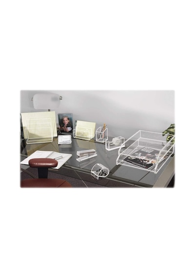 Şeffaf Akrilik Ofis Bant Dispenseri, Standart 3/4 "yedek Rulolara, Ofis Düzenleyicisine, Masa Aksesuarına, 1.8" X 5.6" X 2.9", Tek Elle Dağıtım İçin Kaymaz Ayaklar