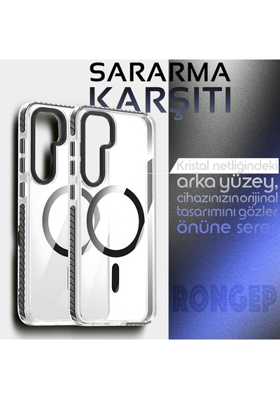 Wavy-bumper Samsung Galaxy S25 Ultra İçin Kılıf Manyetik Magsafe İle Uyumlu S25 Ultra Koruyucu Sararma Karşıtı Güçlü Manyetikli Tpu+pc Bumper Hybrid Tasarımlı Samsung S25 Ultra Kılıfı