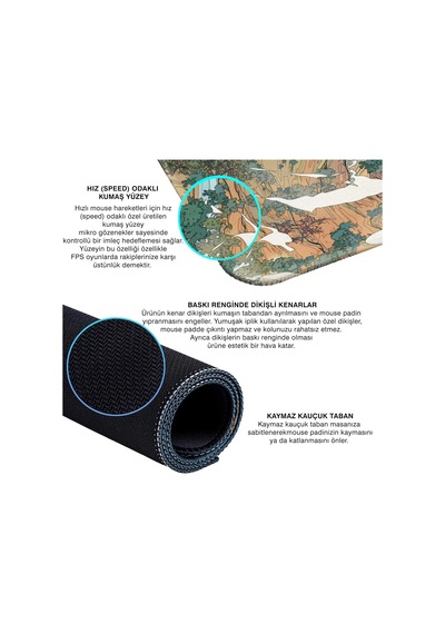 Gaming Mouse Pad 70x30 Mouse Pad Xl Büyük Oyuncu Mouse Pad Speed Mousepad Mountain, 70x30 Cm 3mm Kalınlık
