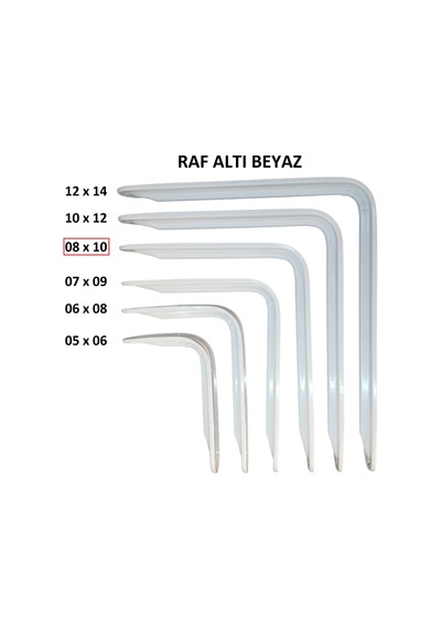 Metal Boyalı Lüx Beyaz Raf Altı 8x10 - (2 Adet)