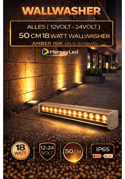 Alles 12v / 24v Wallwasher 50 Cm 18 Watt - Amber Işık Amber