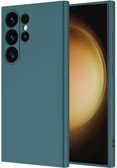 Kilifone - Samsung Uyumlu Galaxy S24 Ultra - Kılıf İçi Kadife Koruyucu Mara Lansman Kapak - Koyu Yeşil