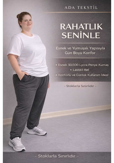 Akt Gayem Butik Büyükbeden Eşofman 3xl-6xl Çağla