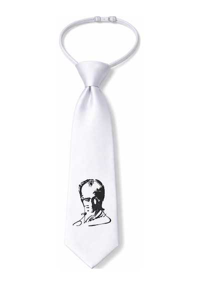 Herşey Nota Çocuk Beyaz Atatürk İmzalı Lastikli Kravat Ayarlanabilir Unisex Açık Gri