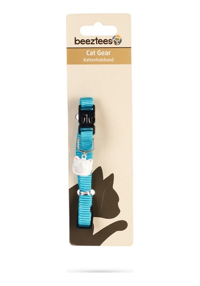 Hnrlıshp Beeztees Kedi Boyun Tasması, Zilli, Turkuaz, 20-30cm