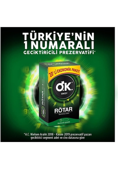 Okey Rötar Prezervatif 20'li