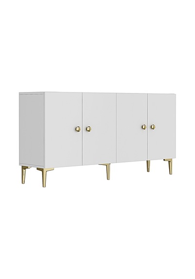 Ka1817bg Simple Konsol Ve Tv Sehpası Beyaz-gold 180cm