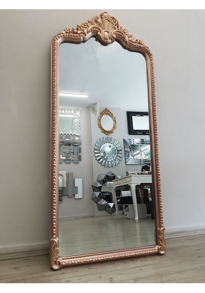 Ayna Denizi Princess Great Copper Gold Model Rose Gold Altın Renk Dekoratif Boy Aynası Altın - Rose Gold