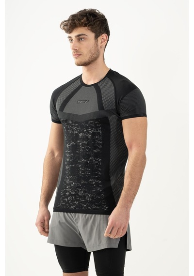 Maraton Active Slimfit Erkek Bisiklet Yaka Kısa Kol Koşu Siyah T-Shirt 821078-Siyah