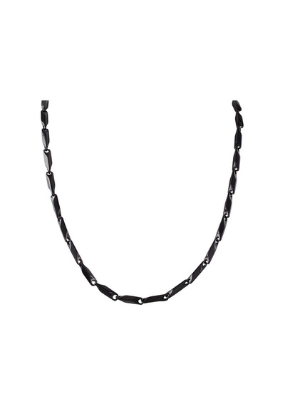 Dark Black Bambu Küp Unisex Çelik Kolye Ve Bileklik Seti Eck05S