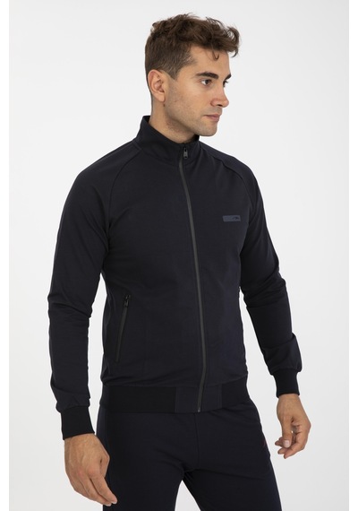 Maraton Comfort Erkek Dik Yaka Uzun Kol Lacivert Eşofman Üstü 21390 Lacivert