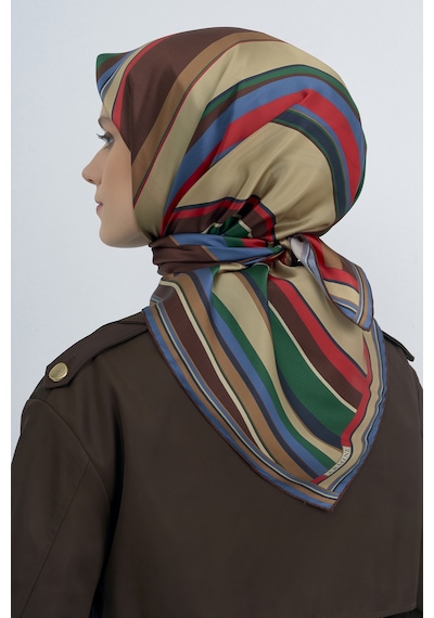 Armine Saf İpek Sura Eşarp-2026 İlkbahar-yaz- 951400d Mavi-Yeşil