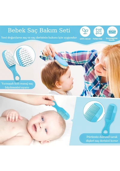 20 Parça Erkek Bebek Bakım Seti Yeni Doğan Bakım Kiti Tırnak Saç Bakımı Açık Mavi