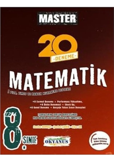 8 Sınıf Master Matematik 20 Deneme Okyanus Yayınları