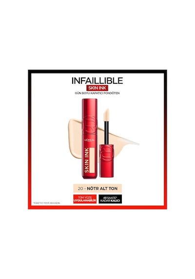 L'Oréal Paris Skin Ink Gün Boyu Kapatıcı Fondöten 20 Nötr Alt Ton