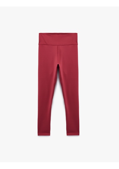 Koton Yüksek Bel Slim Fit Basic Spor Tayt Bordo 6wak40270nk Bordo