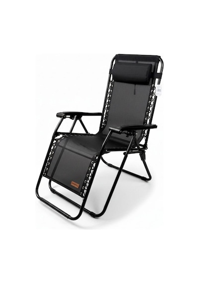 Madfox Easyrest Katlanır Şezlong Sandalye Siyah Siyah