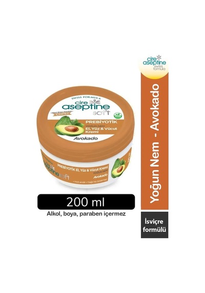 Jenerik Cire Aseptine Soft Avokado Özlü Yoğun Nemlendirici Prebiyotikli Krem 200 Ml