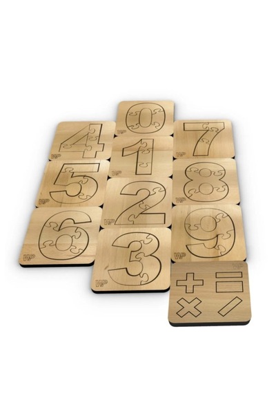 Mdf Oyun Puzzle Rakamlar Çocuklar Için Boyanabilir Matematik Seti