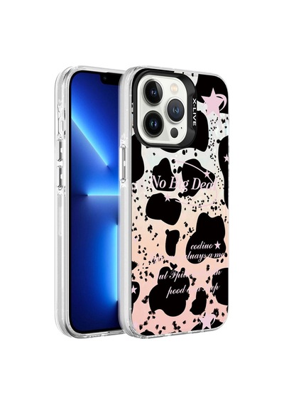Apple Uyumlu iPhone 13 Pro Max Kılıf Mermer Desenli Zore Marbello Kapak Siyah-Beyaz