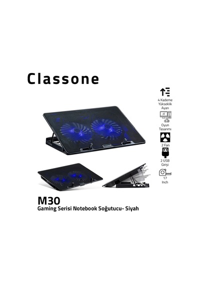 Classone Pr-ek101 15,6' Su Geçirmez Kumaş Notebook Sırt Çantası+m30 Notebook Soğutucu Lacivert