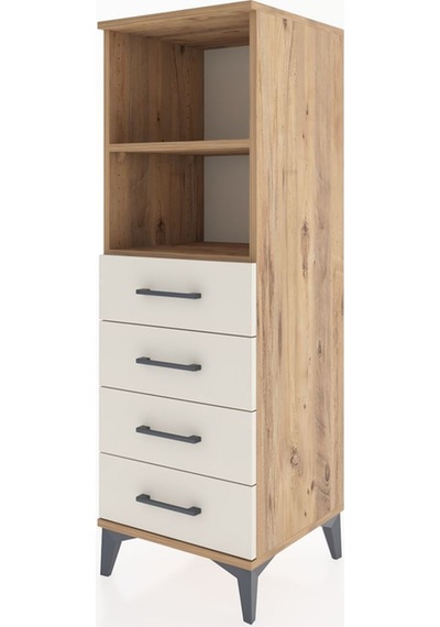Hyperion Dolap 2 Raflı 4 Çekmeceli 44x44x134 Çam-aytaşı Çam