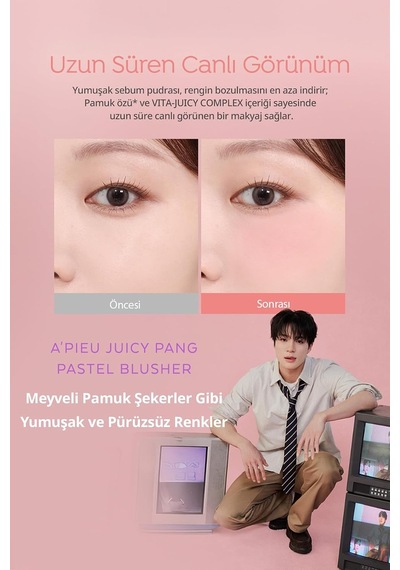 Cilde Yumuşak Ve Doğal Renk Veren Pastel Tonlarda Allık Apıeu Juicy-pang Pastel Blusher Pk12 Pk12 Cherry Cotton Çok Renkli Cilde Yumuşak Ve Doğal Renk Veren Pastel Tonlarda Allık Apıeu Juicy-pang Pastel Blusher Pk12 Pk12 Cherry Cotton Çok Renkli