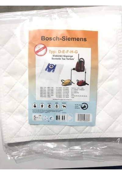 Bosch Uyumlu-siemens Typ D E F H G Elektrikli Süpürge Sentetik Toz Torbası 5 Adet