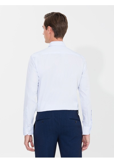 Cacharel Açık Mavi Slim Fit Uzun Kollu Basic Gömlek Denım