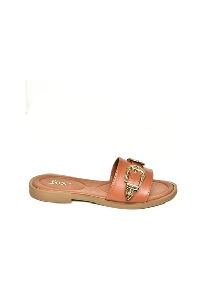 Fox Shoes U250110109 Taba Tokalı Kadın Terlik Taba-suni Deri Taba