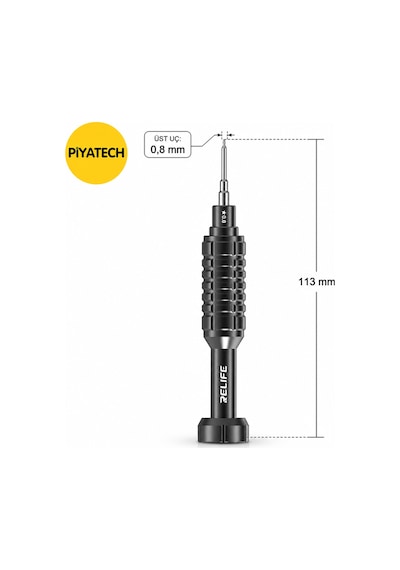 Rl-730 Profesyonel Pentalobe 0.8mm Hassas Cep Telefonu Tamir Tornavidası Manyetik S2 Çelik Uçlu