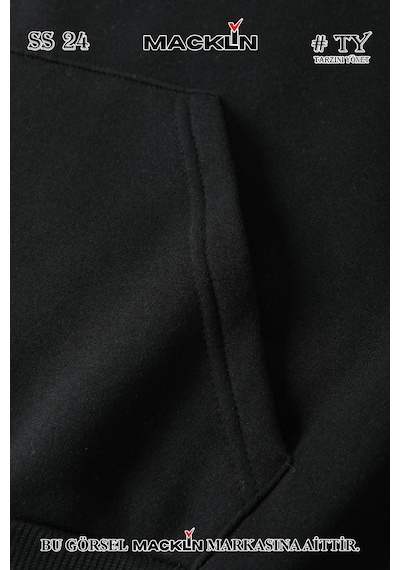 Macklin Unisex Kadın Erkek Too Many Halı Özel Tasarım Baskılı Kapşonlu Sweatshirt Siyah Mck0740 Siyah