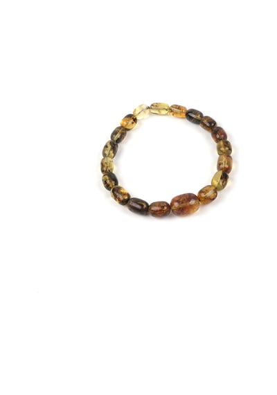 Dominik Mavi Fosil Amber Bileklik 6.4gr Kahverengi