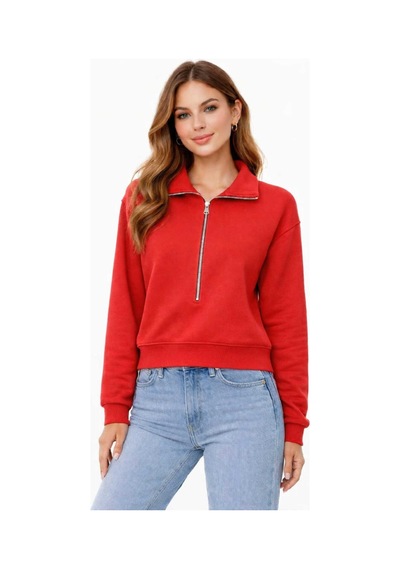 Bebuy Sweatshirt Yarım Fermuarlı Turuncu