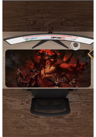 Diablo Kaymaz Dikişli Kauçuk Oyuncu Mousepad V1 - 90x40 Xxl Gaming Mouse Pad Fare Altlığı