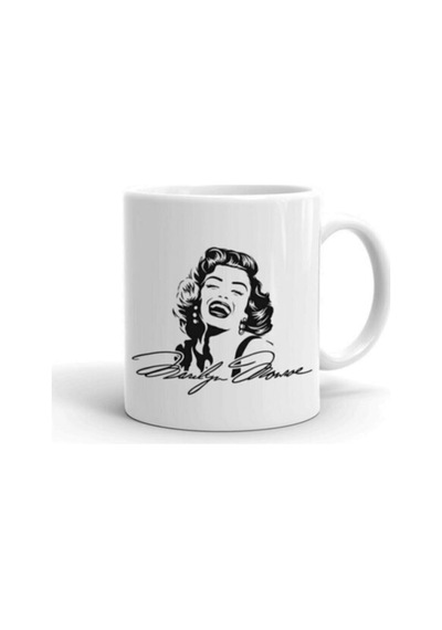 Marilyn Monroe Imza Baskılı Kupa/bardak Beyaz