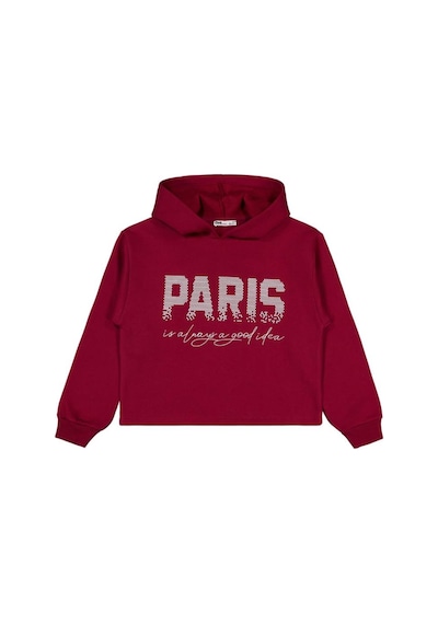 Civil Girls Paris Baskılı 10-13 Yaş Sweatshirt Bordo