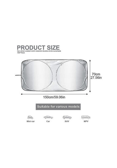 Araba Ön Cam Güneşliği, Ön Cam Güneşliği, Katlanabilir Kapak Güneşliği, Yansıtıcı Uv Toz Koruyucu, Araba Radyasyon Koruması Güneşliği Newway 150x70cm