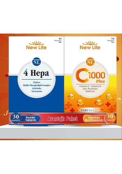 New Life 4 Hepa 30 Kapsül + C 1000 Plus 30 Tablet