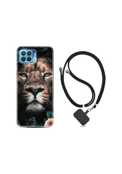 Oppo Reno 4 Lite Kılıf Boyun Askılı Leon Flowers 1333