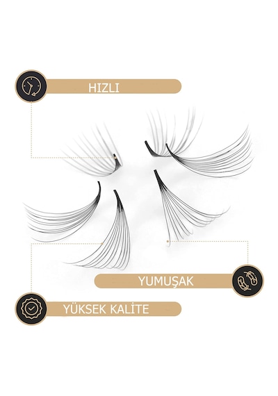 Lashlusion 0.07 D Kıvrım 17mm Hazır Demet Çek Bırak Kolay Rus Wolume Ipek Kirpik 2d 3d 4d 5d 6d 7d 8d 9d