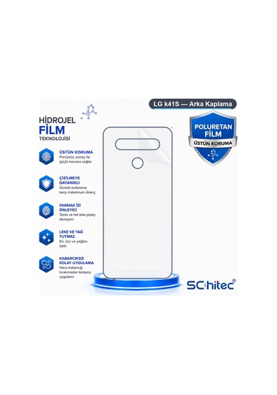 Schitec Lg K41s Uyumlu Arka Yüzey Hidrojel Koruyucu Film