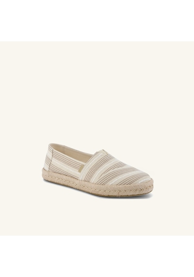10023038 Natural Espadril Kadın 10023038 Toms Alpargata Rope 2.0 Natural Metallic Stripe Açık Bej