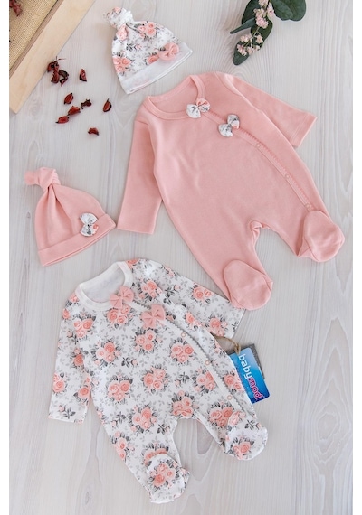Babymod Kız Bebek Ikili Uzun Kollu Tulum Takım (437846502) Somon