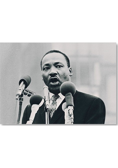 Cakasepetim Martin Luther King Ve Mikrofonlar Siyah Beyaz Ahşap Mdf Tablo