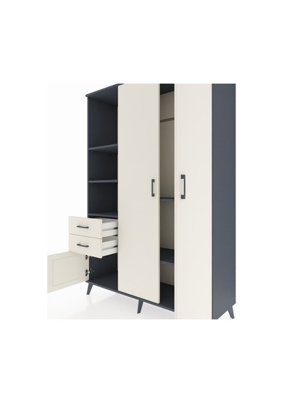 Hyperion Dolap 5 Raflı 2 Çekmeceli Tek Askılı 132x44x195 Antrasit-aytaşı/aytaşı Aytası/aytası - Antrasıt Hyperion Dolap 5 Raflı 2 Çekmeceli Tek Askılı 132x44x195 Antrasit-aytaşı/aytaşı Aytası/aytası - Antrasıt